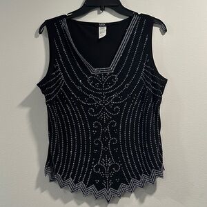 MSK Black Top with Light Blue Detailing